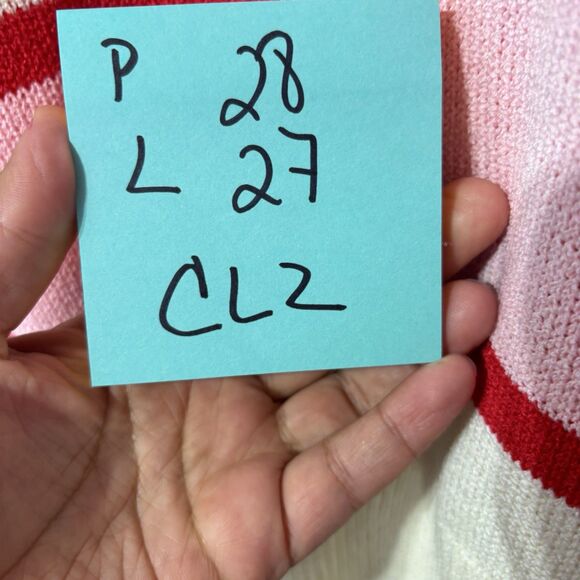 Gilli Sweater Women’s Large New Without Tags Knitted Striped Pink Red Cream - Picture 7 of 7